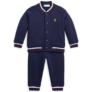 Ralph Lauren baby boy 6m fleece baseball jacket and jogger pants set